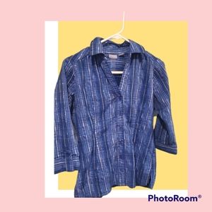 Laura Scott Plaid Blouse